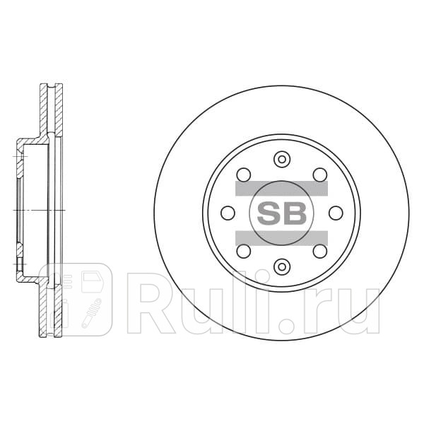 Диск тормозной передний для Opel Astra F (1991-1998) HI-Q SD3001