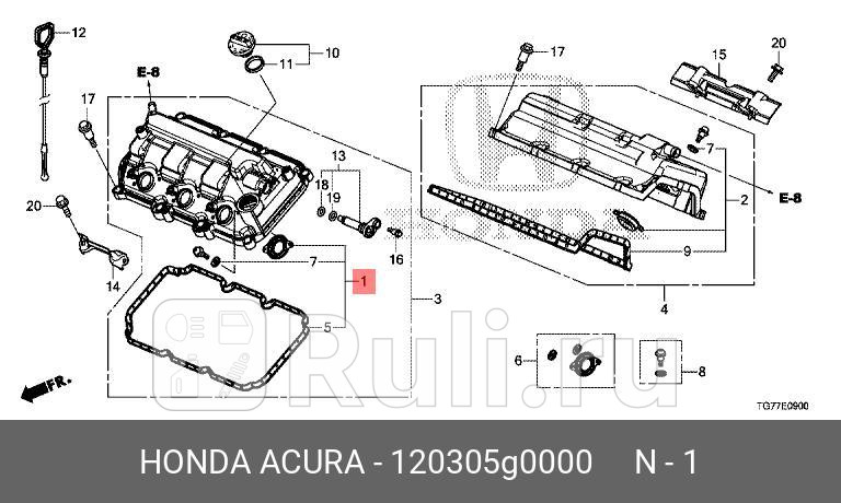 Прокладка клапанной крышки передняя HONDA 120305G0000 0₽