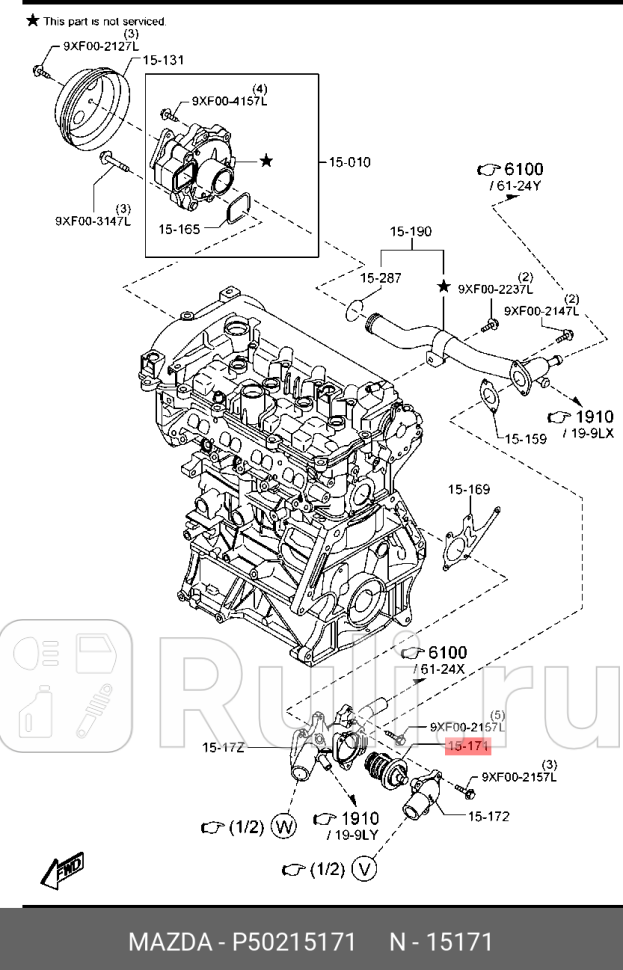 Термостат mazda cx-5 kf 2016 - 20 MAZDA P50215171 1530₽
