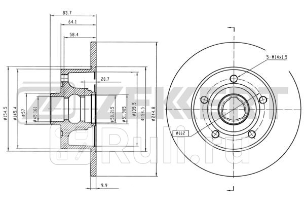 Диск тормозной Zekkert bs-5194bz 0₽