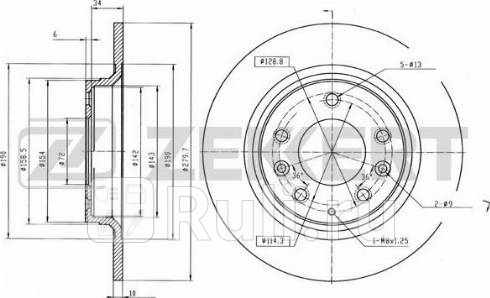 Диск тормозной Zekkert bs-5161b 0₽
