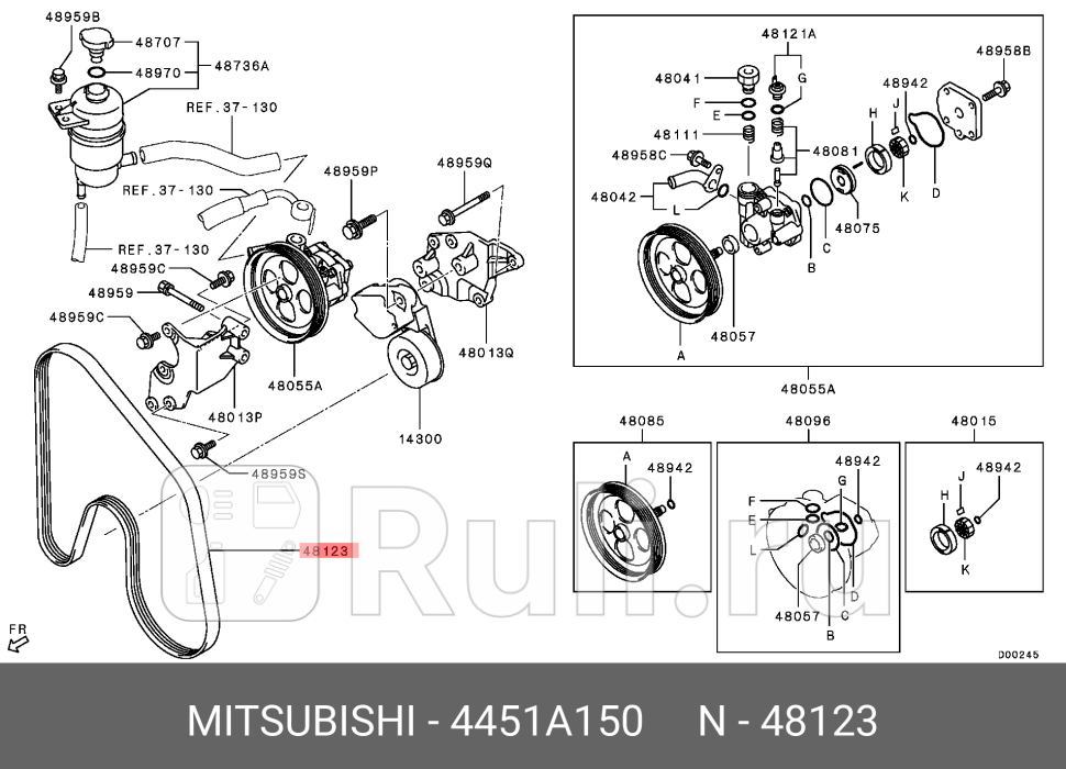 Ремень приводной pajero-sport 08my- MITSUBISHI 4451A150 3360₽