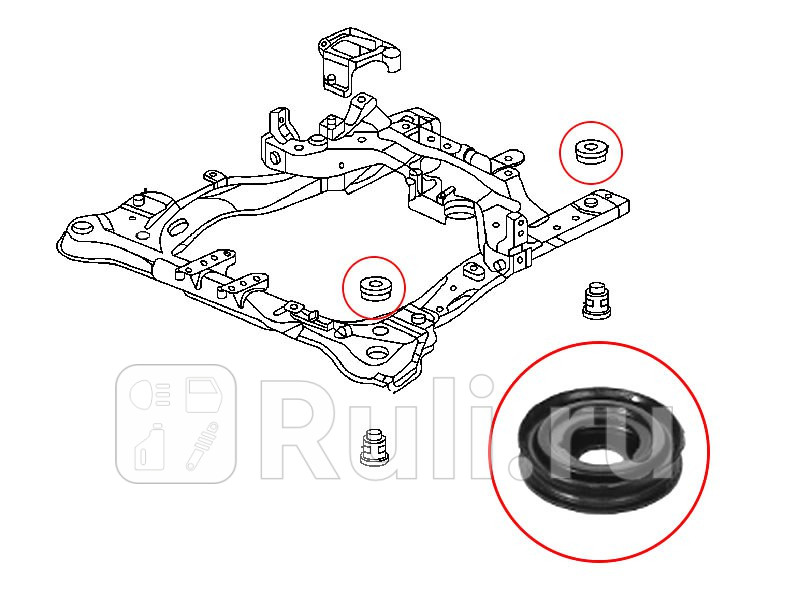 Сайлентблок подрамника верхний HONDA ACCORD 02-08 ODYSSEY 03-13 INSPARI 03-07 ACURA TSX 04-08 SAT ST-50261-SDA-A02 240₽