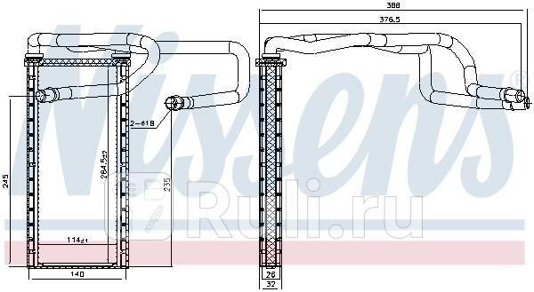 Радиатор отопителя LAND ROVER RANGE ROVER SPORT 2005 36 TD NISSENS 707310 28370₽