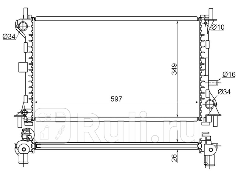 Радиатор охлаждения для Ford Focus 1 2001-2005 SAT SG-FD0001-R 3830₽