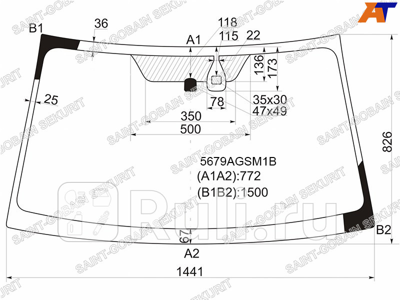 Лобовое стекло для Mitsubishi Pajero Sport (2008-2015) SAINT-GOBAIN SEKURIT 5679AGSM1B