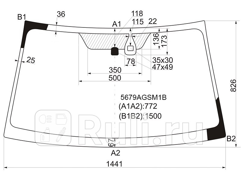 Лобовое стекло для Mitsubishi Pajero Sport (2008-2015) SAINT-GOBAIN SEKURIT 5679AGSM1B