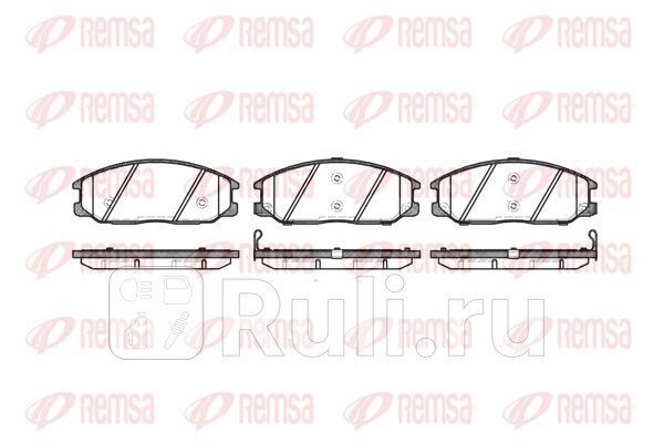 Колодки тормозные дисковые передние для Hyundai Santa Fe 1 2000-2006 REMSA 077112 1890₽