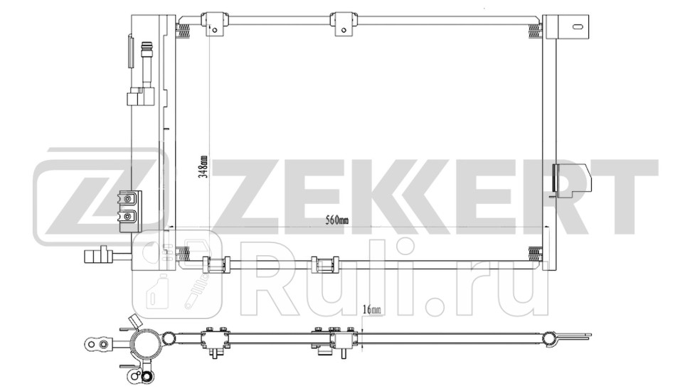 Радиатор кондиционера Opel Astra G 98- Zafira A 99- Zekkert mk-3205 10850₽