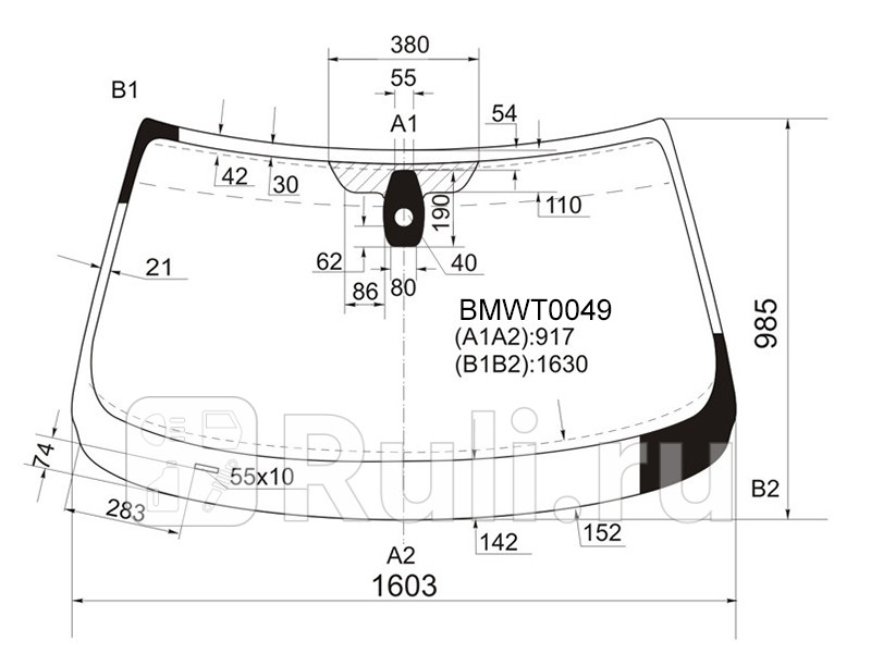 Лобовое стекло для BMW X5 E70 2006-2010 KMK BMWT0049 7020₽