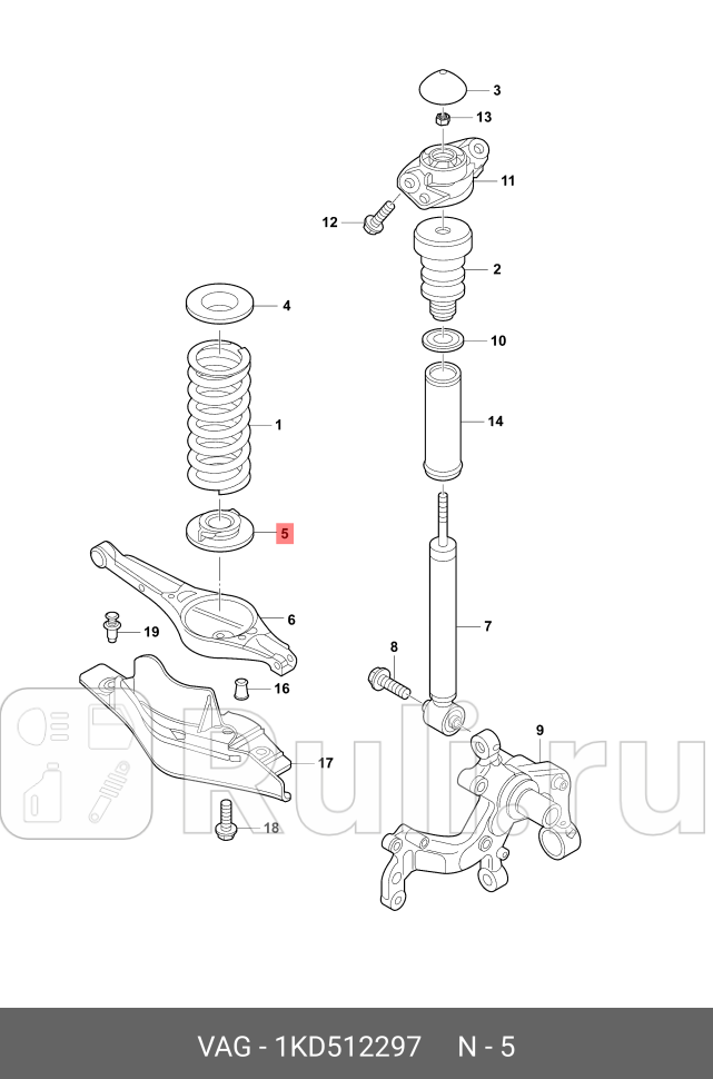 Опора амортизационной стойки VAG 1KD512297 0₽