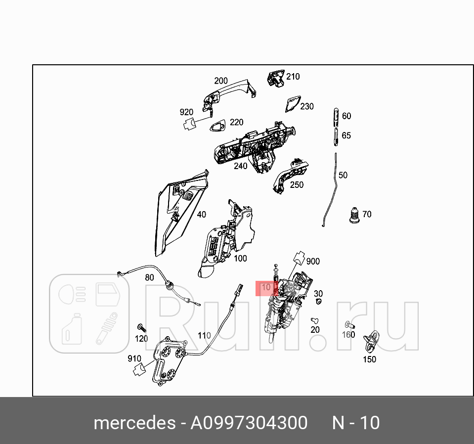 ЗАМОК ДВЕРИ ЗАДН ЛЕВ MERCEDES 099 730 43 00 0₽