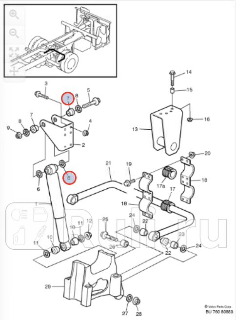 Втулка кронштейна стабилизатора F12 VOLVO 1135085 230₽