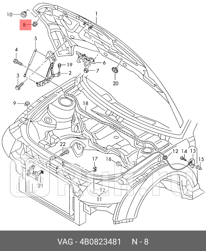 Отбкапота VAG 4b0823481 740₽
