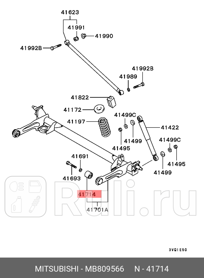 Сайлентблок задней балки MITSUBISHI MB809566 0₽