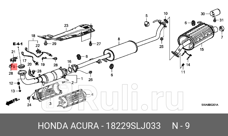 Кольцо глушителя металлоасбестовое HONDA 18229SLJ033 6100₽