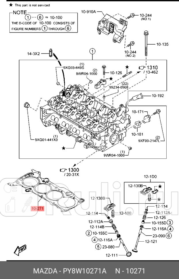 Прокладка гбц металлическая MAZDA PY8W10271A 17500₽