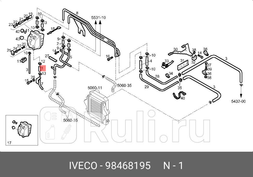 ПАТРУБОК ОЖ IVECO 98468195 0₽