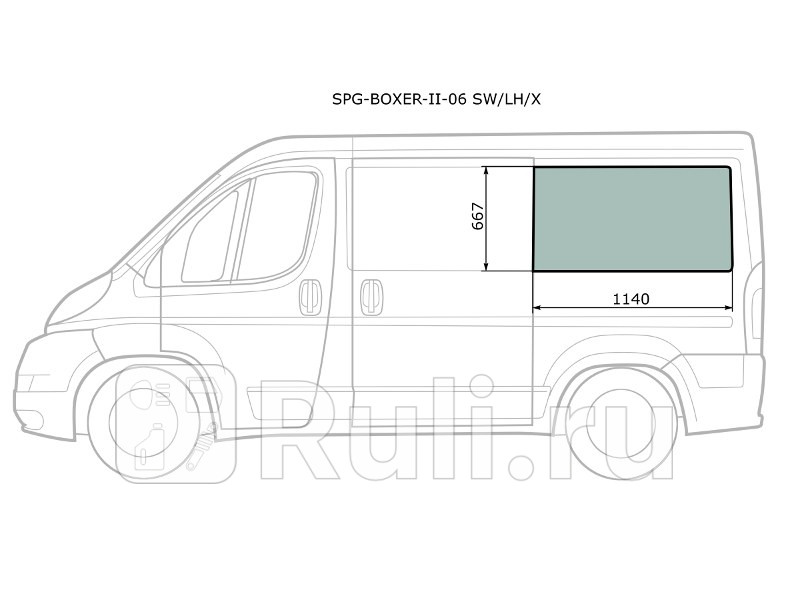 Боковое стекло кузова заднее левое собачник для Fiat Ducato 250 2006-2014 SAT SPG-BOXER-II-06 SWLHX 3680₽