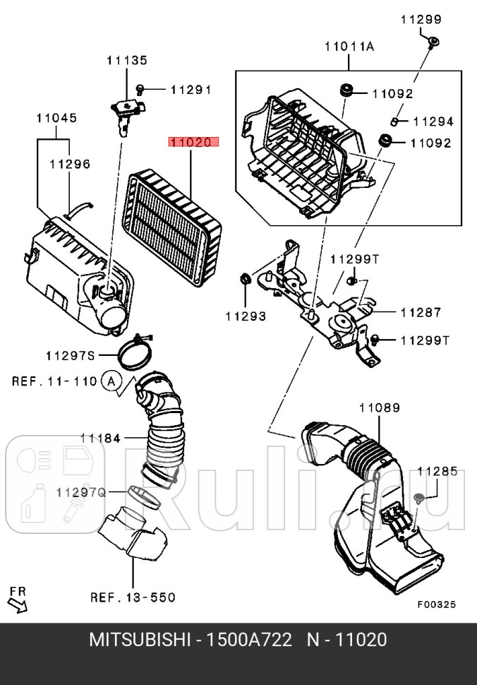 Фильтр воздушный outlander2024 китай MITSUBISHI 1500A722 0₽