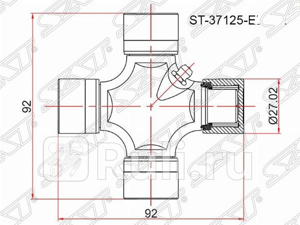 Крестовина NISSAN NAVARA 05-PATHFINDER 05-13TOYOTA HILUX GGN 05-12FORTUNER N 06- SAT ST-37125-EB51A 740₽