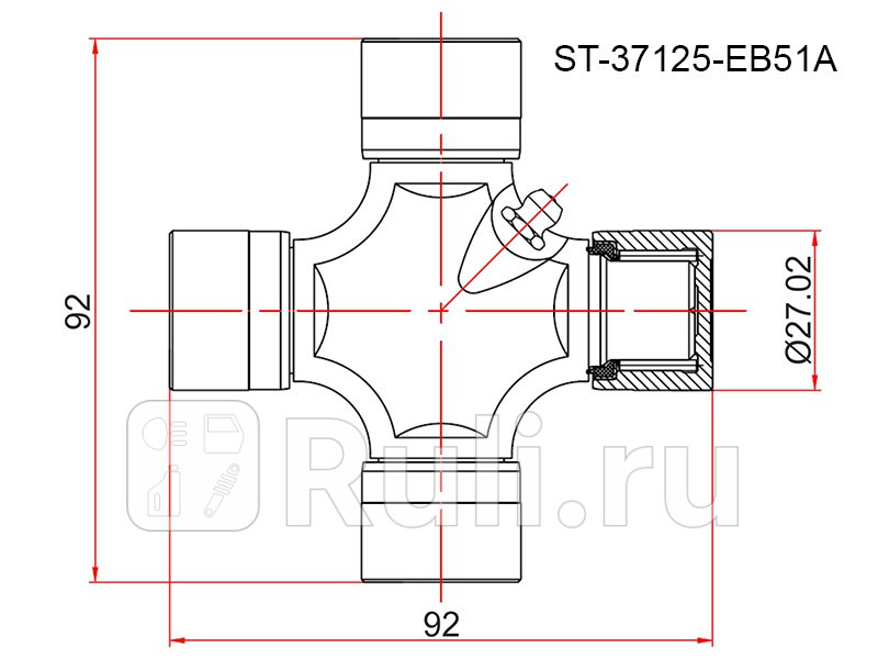 Крестовина SAT ST-37125-EB51A 740₽