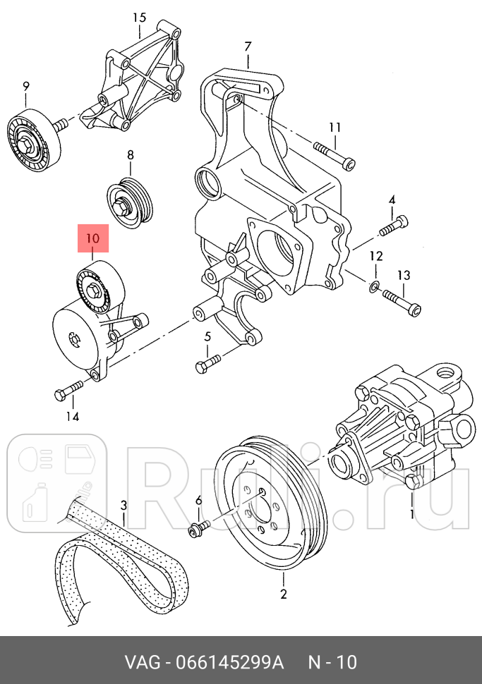 Ролик VAG 066145299a 0₽