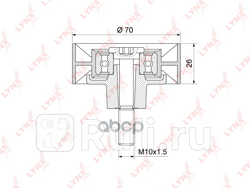 Ролик обводной приводного ремня LYNXAUTO PB7005 0₽