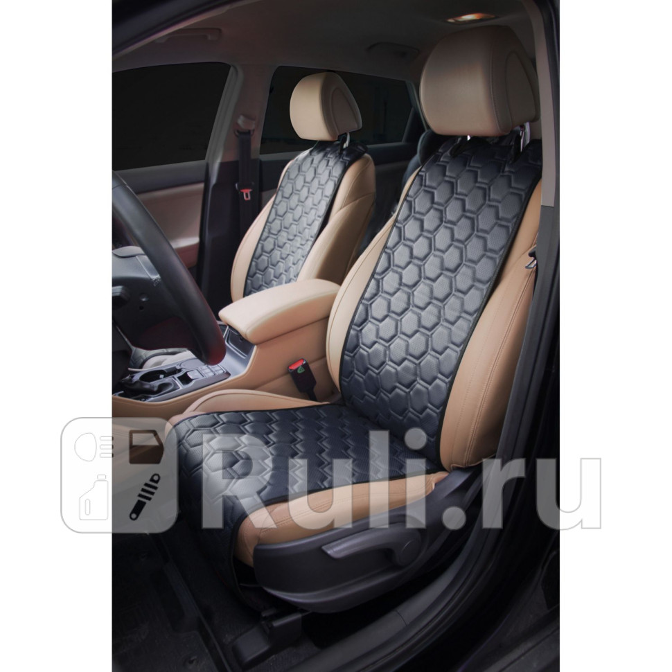 Накидки Алькантара передние 2 шт экокожа с перфорацией черные AIRLINE ACSSF01 3090₽