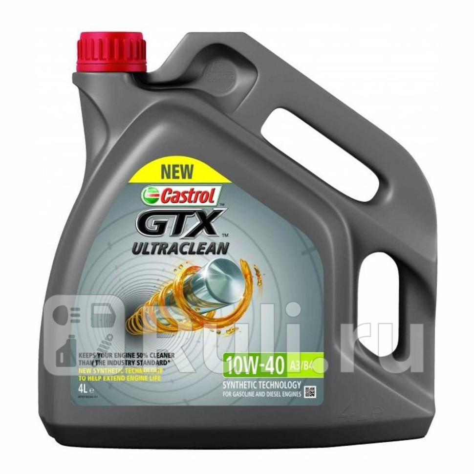 Моторное масло Castrol GTX ULTRACLEAN 10W-40 A3/B4 4л 15A4E0  Castrol 15A4E0