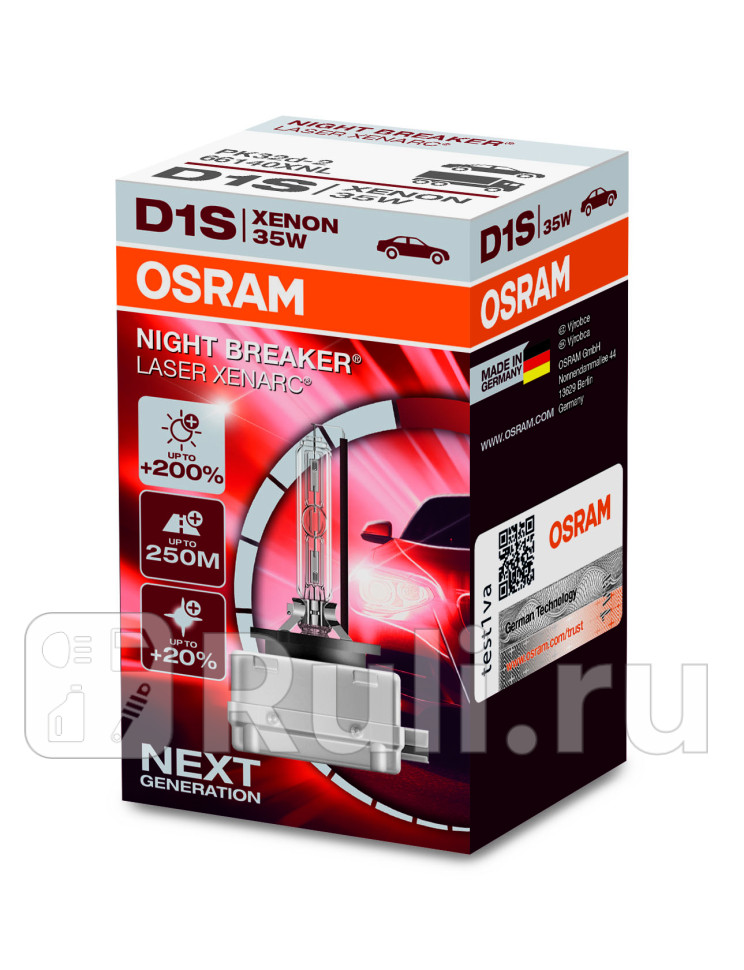Лампа D1S 35W OSRAM NIGHT BREAKER LASER 200 яркости OSRAM 66140XNL 14040₽