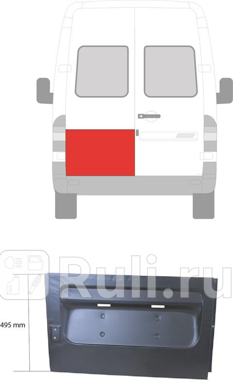 Ремонтная часть задней двери левая для Mercedes Sprinter 901-905 1995-2000 KLOKKERHOLM 3546151 3800₽