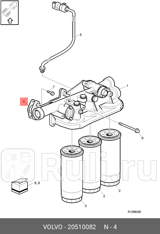 ПРОКЛАДКА КОРПУСА МАСЛЯНОГО ФИЛЬТРА VOLV VOLVO 20510082 0₽