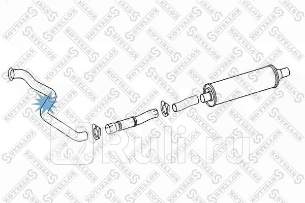 труба глушителя приемная 5-изг Omn MB Vario 512-815 OM904 STELLOX 82-03650-SX 0₽