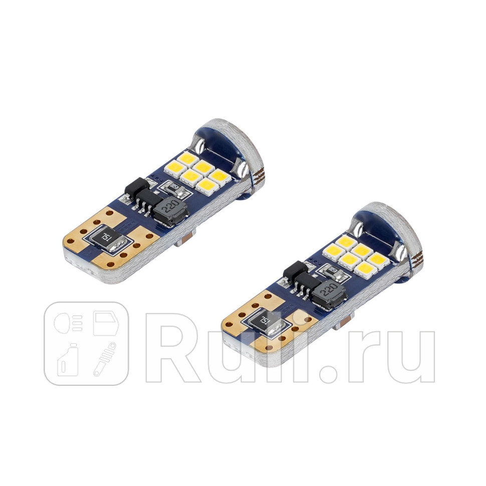 Лампа светодиодная T10 W5W 1224В 18LED Белая обманка CANBUS биполяр PRO AIRLINE AEAR324 390₽