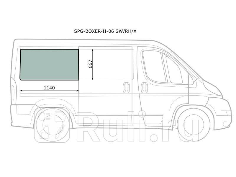Боковое стекло кузова заднее правое собачник для Fiat Ducato 250 2006-2014 SAT SPG-BOXER-II-06 SWRHX 3860₽