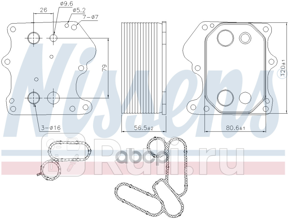 Радиатор масляный NISSENS 91128 8030₽