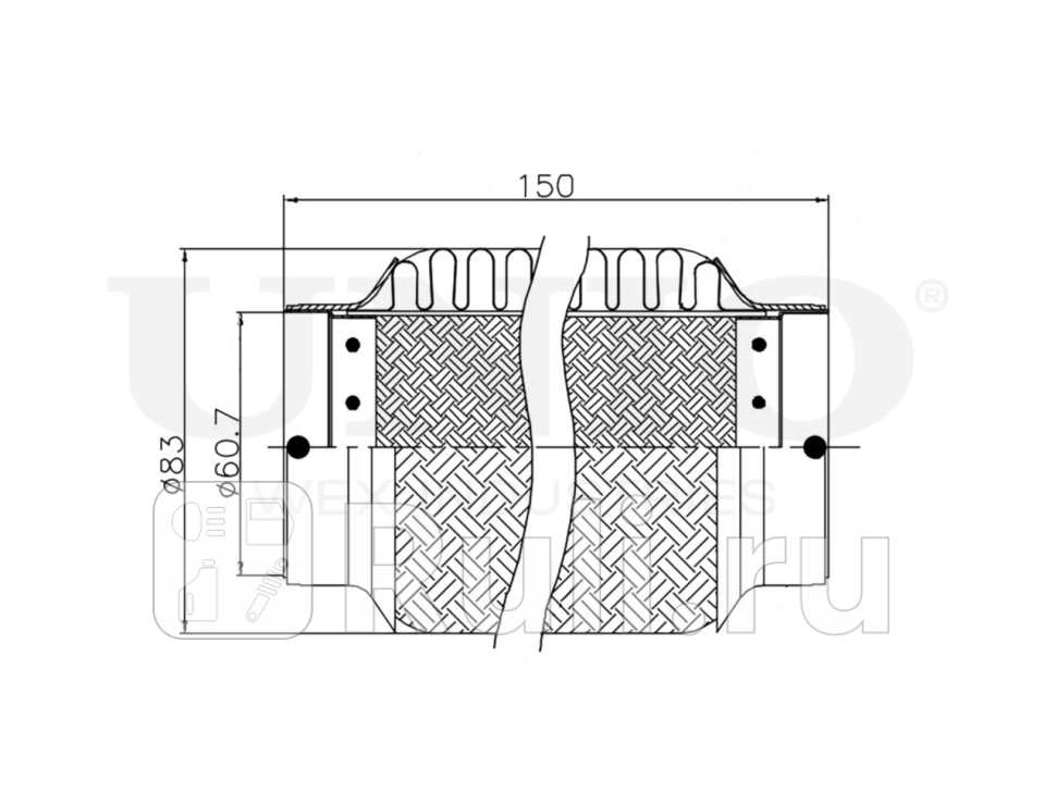 Гофра глушителя UNIO EXP-60150 1160₽