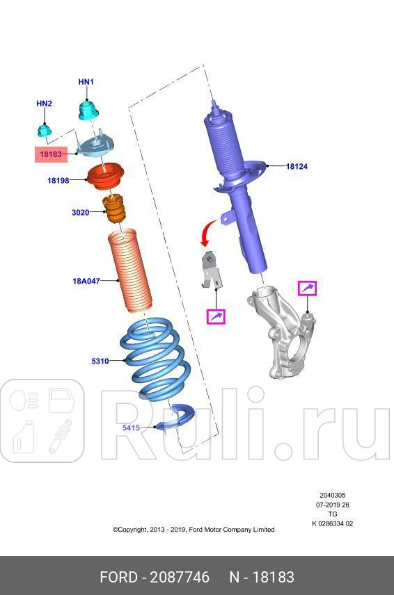 ОПОРА АМОРТИЗАТОРА FORD 2087746 0₽