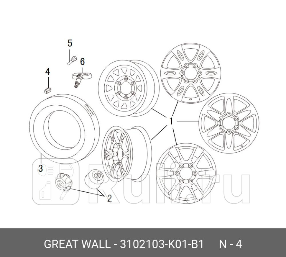 Колпак колеса модель 2010года HOVER H3 Great Wall 3102103-K01-B1 580₽