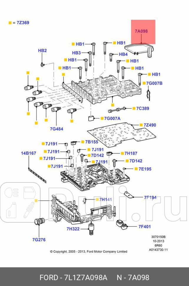 Фильтр АКПП 6R80 ORG FORD 7L1Z7A098A 7470₽