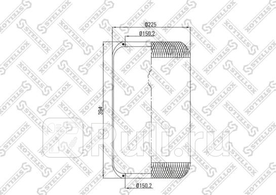 Пневмоподушка чулок цил 394x225x15021502 Omn MB IVECO VOLVO SETRA MAN MAZ STELLOX 90-36339-SX 2970₽