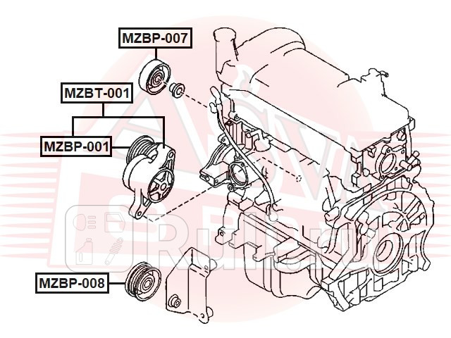 Натяжитель ремня ASVA MZBT-001 3970₽