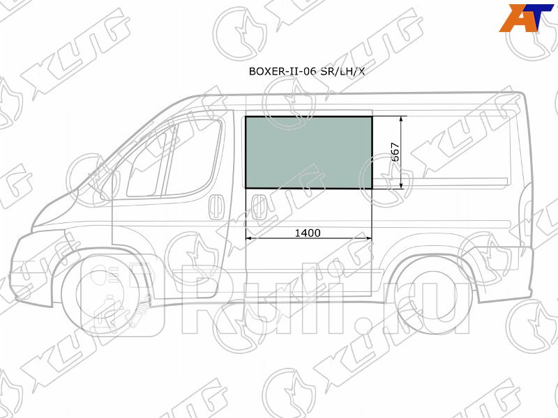 Боковое стекло кузова переднее левое для Fiat Ducato 250 2006-2014 XYG BOXER-II-06 SRLHX 5290₽