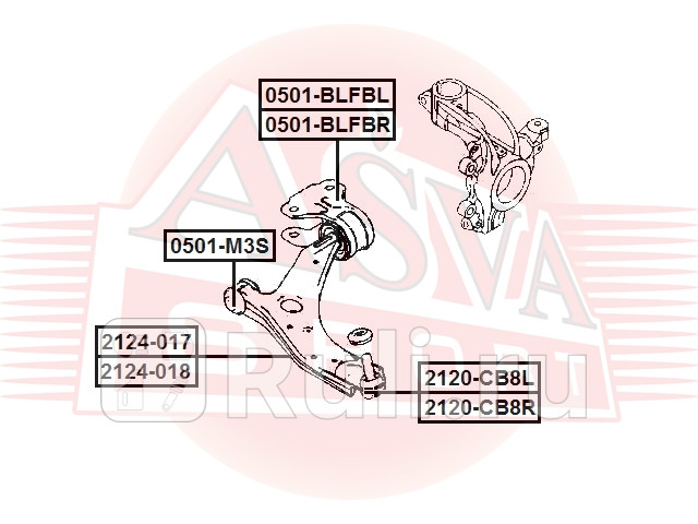 Опора шаровая ASVA 2120-CB8R 0₽