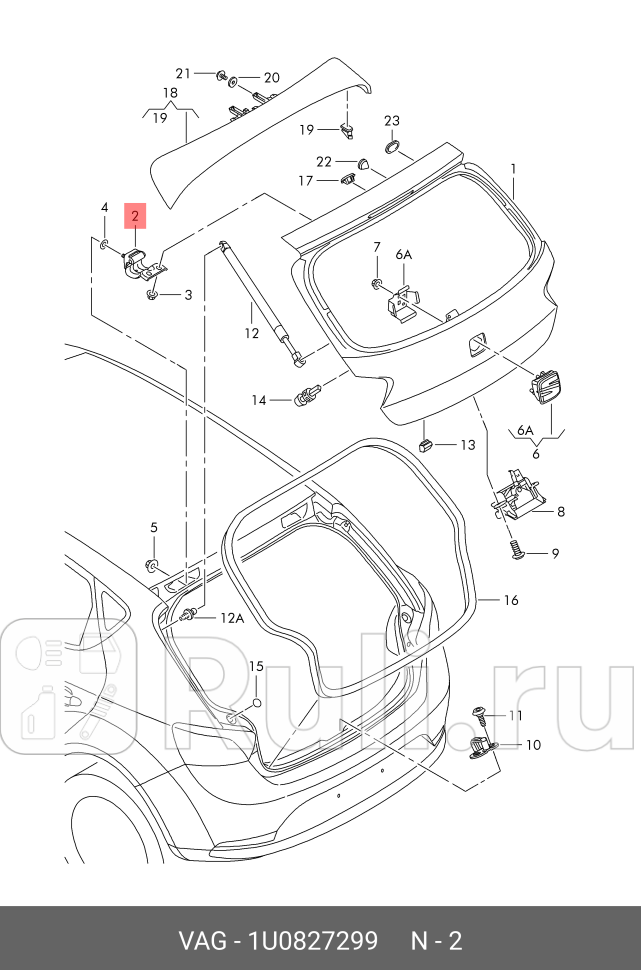 Петля двери багажника AUDI A3 8L1 1996-2003 A4 B5 1994-2000 VAG 1U0827299 10010₽