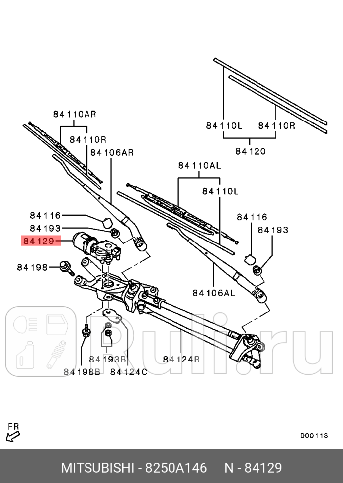 Мотор стеклоочистителя org MITSUBISHI 8250A146 22760₽