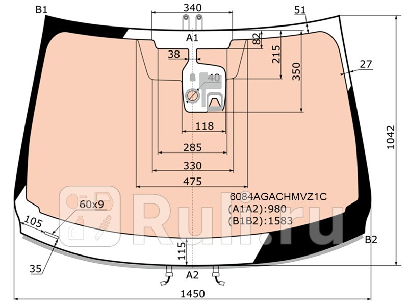 Лобовое стекло для Nissan Qashqai j11 2013-2019 AGC 6084AGACHMVZ1C 24870₽