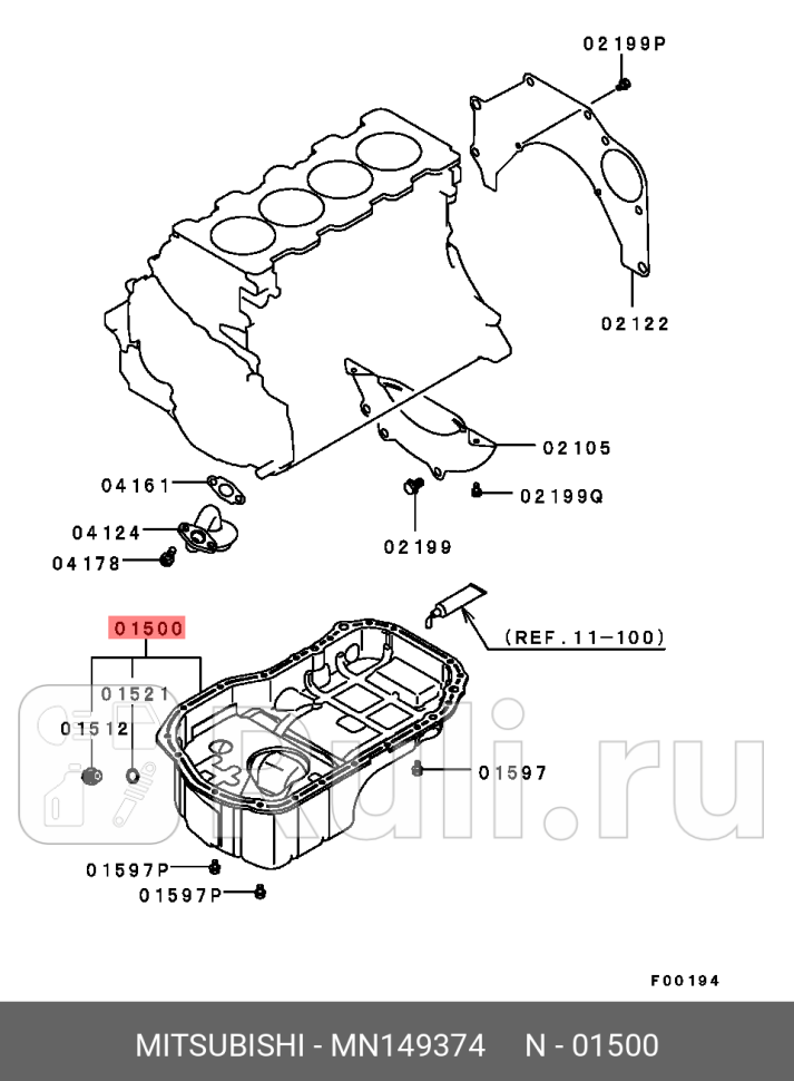 Поддон масляный MITSUBISHI MN149374 0₽