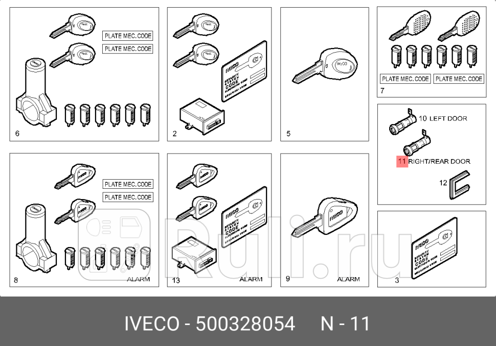 корпус личинки замка двери передней правойIVECO Daily IVECO 500328054 0₽